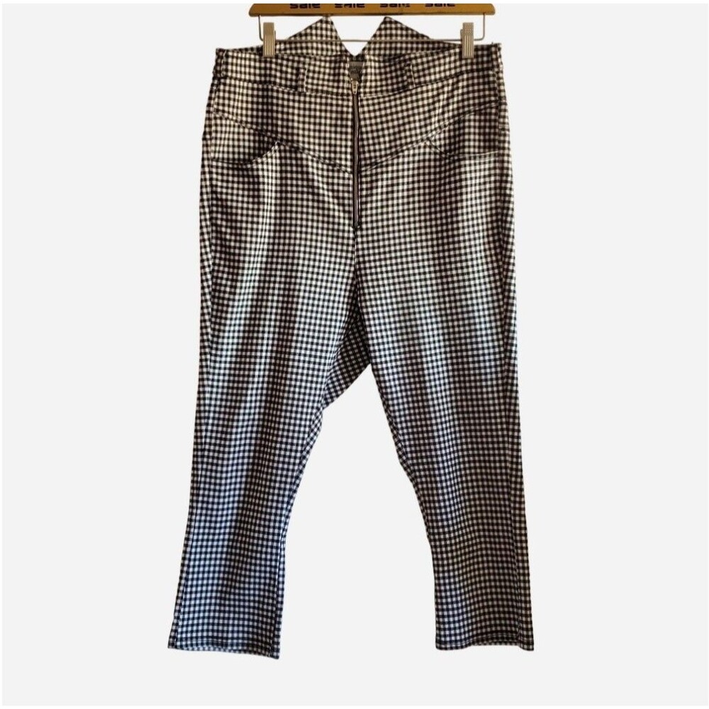 Unique Vintage Gingham High Waist Capri Pants Size 1x/16 Retro Pinup Rockabilly